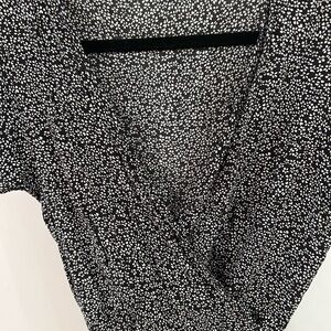 Wrap Dress floral print Black and White